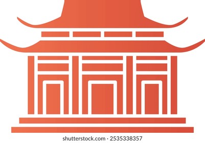 Traditional Chinese Temple Icon Representing Cultural Heritage, Architecture, and Spiritual Significance, Perfect for Highlighting Religious Sites, Festivals, and Historical Landmarks with an Elegant 