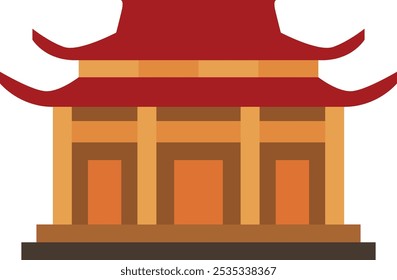 Ícone do templo chinês tradicional que representa a herança cultural, a arquitetura e o significado espiritual, perfeito para destacar locais religiosos, festivais e monumentos históricos com um elegante 