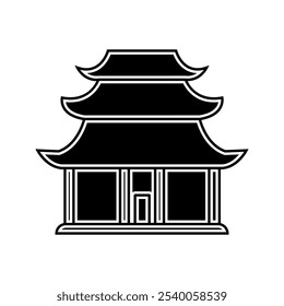 Traditional Chinese Temple Icon Representing Cultural Heritage, Architecture, and Spiritual Significance, Perfect for Highlighting Religious Sites
