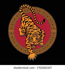 traditional chinese tiger, vector EPS 10