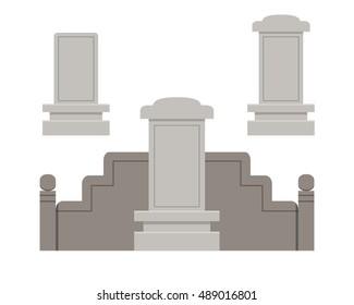 Traditional Chinese tombstone in flat style