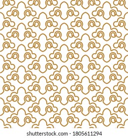 Traditional chinese vector seamless patterns. Golden chinese geometrical and floral ornaments on white background. Decorative Asian wallpaper. Oriental background for new year greeting card.