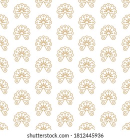 Traditional chinese vector seamless patterns. Golden chinese geometrical and floral ornaments on white background. Decorative Asian wallpaper. Oriental background for new year greeting card.