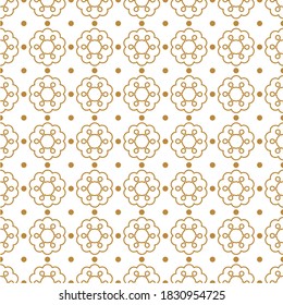 Traditional chinese vector seamless patterns. Golden chinese geometrical and floral ornaments on white background. Decorative Asian wallpaper. Oriental background for new year greeting card.