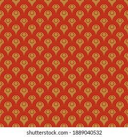Traditionelle chinesische Vektornahtlose Muster. Goldene chinesische geometrische und florale Ornamente auf weißem Hintergrund. Dekorative asiatische Tapete. Orientalischer Hintergrund für die Grußkarte für das neue Jahr.