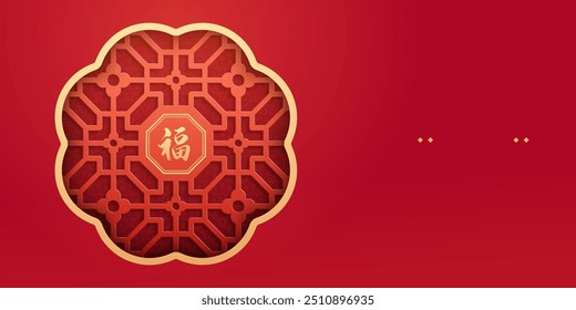 Traditional Chinese window graphics, New Year posters and couplets with blessing characters
