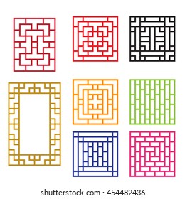 Traditional Chinese window in square concept