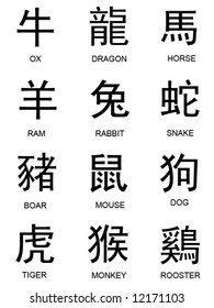 Traditional Chinese Zodiac Characters, New Year (Lunar)