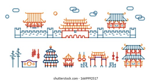 traditional chinese-style house, Chinese landmark