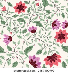 Traditional chintz floral ditsy style pattern overall Wallpaper clothing background design