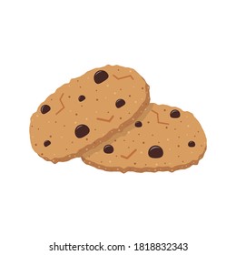 Galletas tradicionales de chocolate. Ilustración vectorial. Fondo blanco.