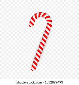 Traditional christmas candy cane. Vector stock illustration.