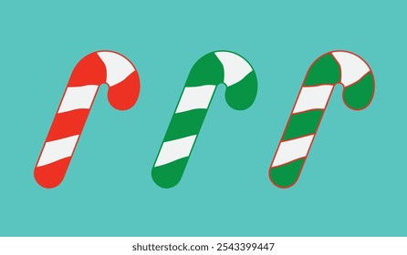 Traditional christmas candy cane. Vector stock illustration.