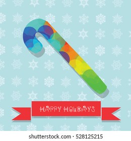 Traditional christmas candy cane vector illustration