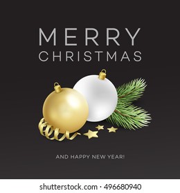 Traditional Christmas decoration elements. Modern card or poster designs. Vector illustration EPS10
