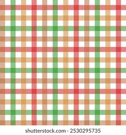 Traditional Christmas Gingerbread Brown, Red and Green Plaid creating a seamless pattern print background