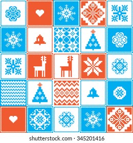Traditional Christmas motifs seamless pattern