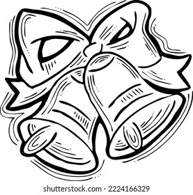 Traditional Christmas and New Year decoration to decorate xmas party celebration. Decorative vector element for poster print, greeting card, promotion banner. Hand drawn illustration. Cartoon drawing.