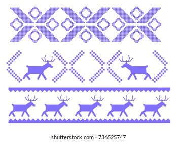 Traditional Christmas ornament with deers for warm winter clothes