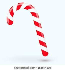 Traditional Christmas red and white candy. Isolated on white.