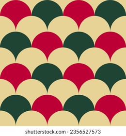 Traditional Christmas seamless patterns in trendy colors. Bright geometric ornament. For print, cover, fabric, background. Vector graphic