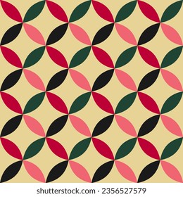 Traditional Christmas seamless patterns in trendy colors. Bright geometric ornament. For print, cover, fabric, background. Vector graphic