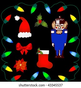 traditional christmas set vector illustration