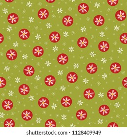 Traditional Christmas Snowflakes, Hand Drawn Grey, White Orange Seamless Vector Pattern, Festive Winter Illustration for Fashion Prints, Stationery, Xmas Decor, Gift Wrap & Seasonal Web Backgrounds