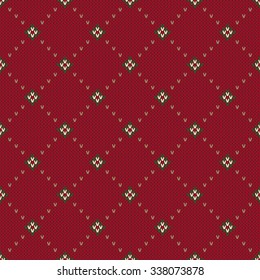 Traditional Christmas Sweater Design. Seamless Knitted Pattern