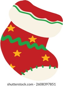 Traditional christmas, xmas colorful stocks vector set. Christmas red socks for gift, winter sock to holiday illustration.