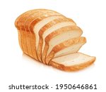 Traditional classic bread. White wheat flour baking. Crisp Loaf. Nutrition product, Isolated on white background. Eps10 vector illustration.