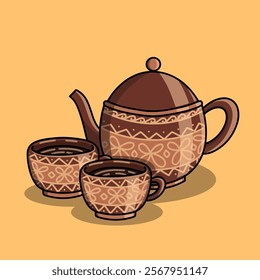 Traditional Classic Clay Teapot Set with Cup