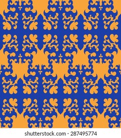 traditional classic color pattern tile rug blue yellow