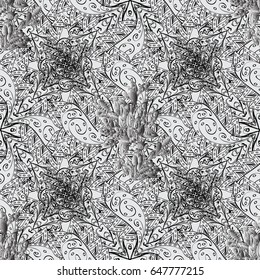 Traditional classic dim pattern. Vector oriental ornament. Seamless oriental ornament in the style of baroque. Dim pattern on gray background with dim elements.