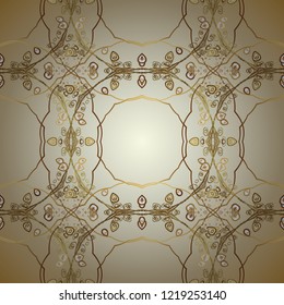 Traditional classic golden pattern. Seamless oriental ornament in the style of baroque. Vector oriental ornament. Golden pattern on colors with golden elements.