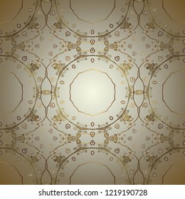 Traditional classic golden vector pattern on colors with golden elements. Seamless oriental ornament in the style of baroque.