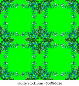 Traditional classic green vector pattern on colorful background with green elements. Seamless oriental ornament in the style of baroque.