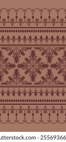 Traditional Classic Scroll Ornament about MOCHA MOUSSE Seamless Pattern Vector. Luxury Elegant Warm for Elaborate Work Decoration, interior, fabric, wallpaper, exquisitely, Carpet, Rich Border, floral