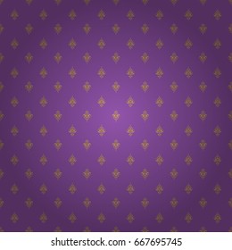 Traditional classic vector golden pattern. Seamless oriental ornament in the style of baroque on a violet background.