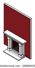 A traditional / classic wall fireplace. 