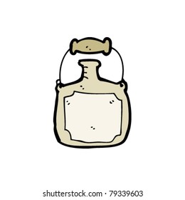 traditional clay bottle with handle cartoon