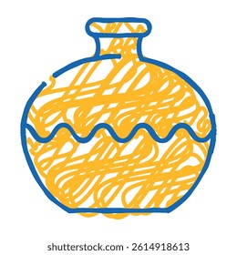 traditional clay crockery doodle icon sketch vector. traditional clay crockery sign. isolated symbol illustration