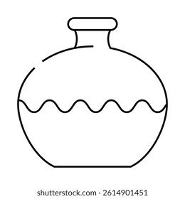 traditional clay crockery line icon vector. traditional clay crockery sign. isolated contour symbol black illustration