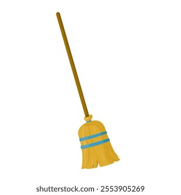 Traditional Cleaning Broom Icon Illustration
