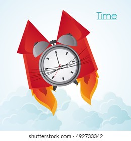 Traditional clock and fireworks design