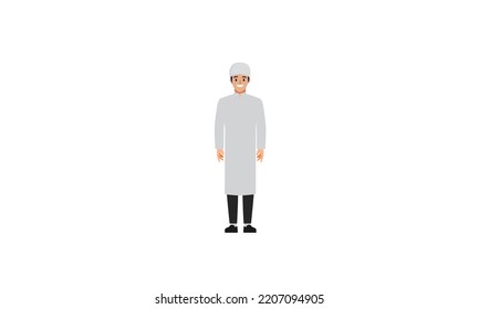 Traditional Cloth Islamic Arab character vector design