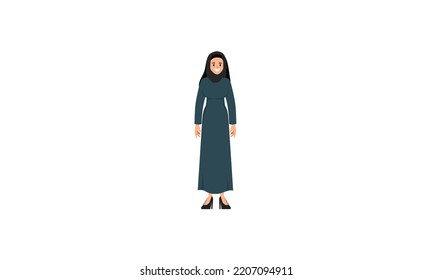 Traditional Cloth Islamic Arab Women character vector design