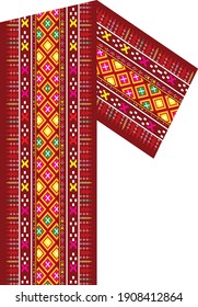 a traditional cloth pattern made by weaving with colorful fabric patterns. Traditional batik cloth by hand with beautiful and soft designs by the Batak tribe in North Sumatra, Indonesia.