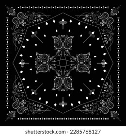 Bandana-Vektorgrafik mit floralen Elementen