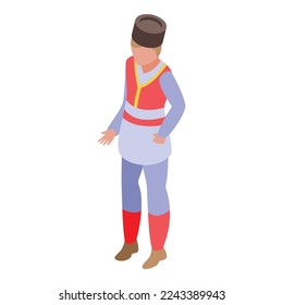 Traditional clothes icon isometric vector. Macedonia travel. Tourism landmark